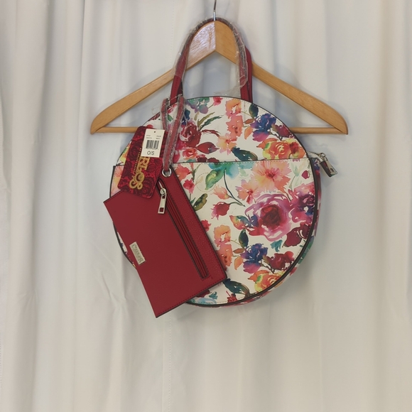 Carlos by Carlos Santana Purse Floral Faux Leather Handbag & Wristlet - Picture 1 of 8